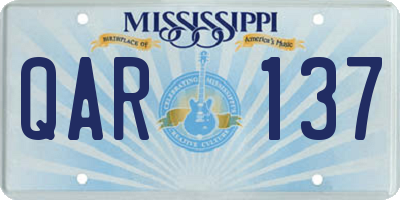 MS license plate QAR137