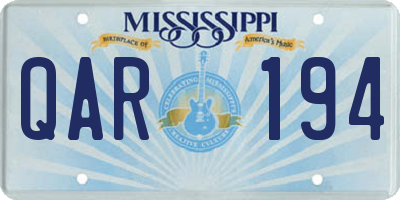 MS license plate QAR194