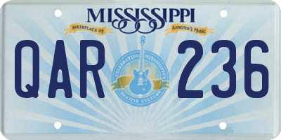 MS license plate QAR236