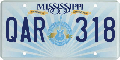MS license plate QAR318