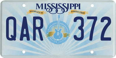 MS license plate QAR372