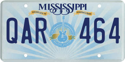 MS license plate QAR464