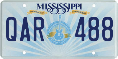 MS license plate QAR488
