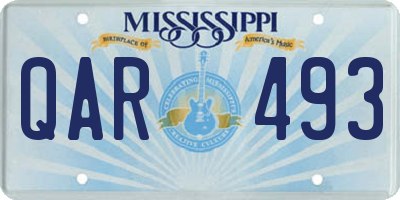 MS license plate QAR493