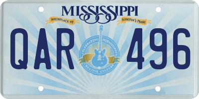 MS license plate QAR496