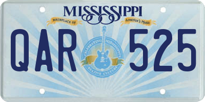MS license plate QAR525