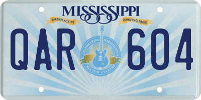 MS license plate QAR604