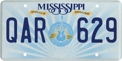 MS license plate QAR629