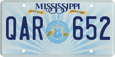 MS license plate QAR652