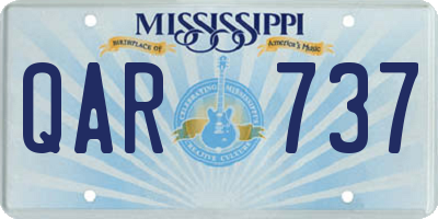 MS license plate QAR737