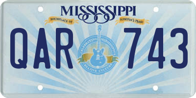 MS license plate QAR743