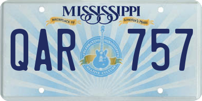 MS license plate QAR757