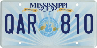 MS license plate QAR810