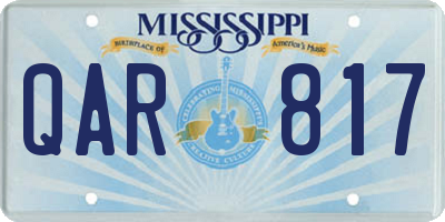 MS license plate QAR817