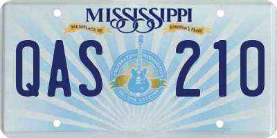 MS license plate QAS210