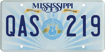 MS license plate QAS219