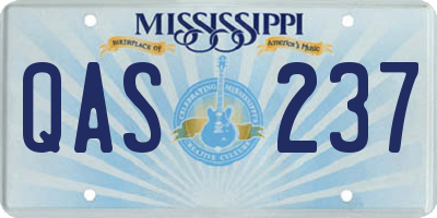 MS license plate QAS237