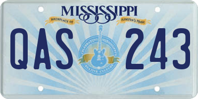 MS license plate QAS243