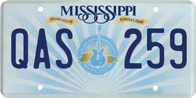 MS license plate QAS259