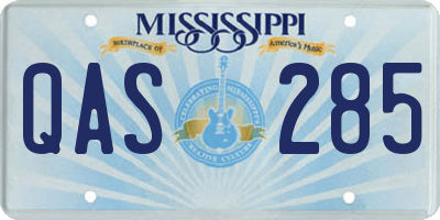 MS license plate QAS285