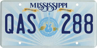 MS license plate QAS288