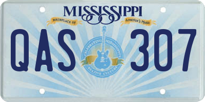 MS license plate QAS307