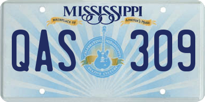 MS license plate QAS309
