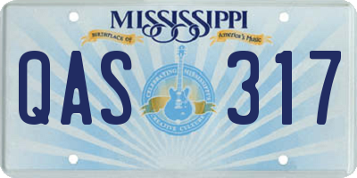 MS license plate QAS317