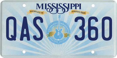 MS license plate QAS360