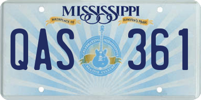 MS license plate QAS361