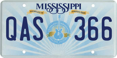 MS license plate QAS366