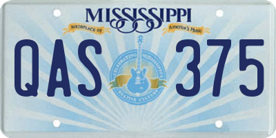 MS license plate QAS375
