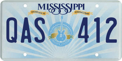 MS license plate QAS412