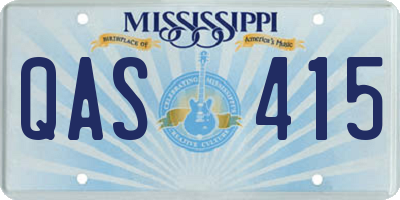 MS license plate QAS415