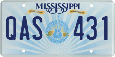 MS license plate QAS431