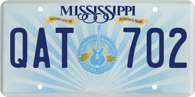 MS license plate QAT702