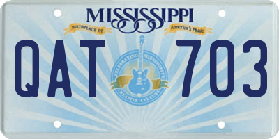 MS license plate QAT703