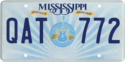 MS license plate QAT772