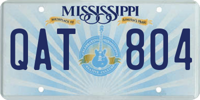 MS license plate QAT804