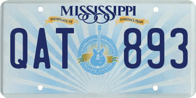 MS license plate QAT893
