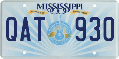 MS license plate QAT930