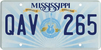MS license plate QAV265