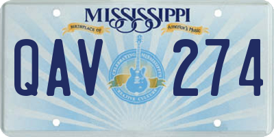 MS license plate QAV274