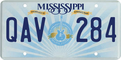 MS license plate QAV284