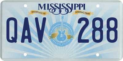 MS license plate QAV288