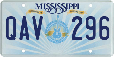 MS license plate QAV296