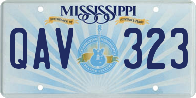 MS license plate QAV323