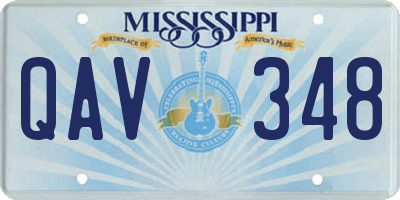 MS license plate QAV348