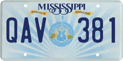 MS license plate QAV381