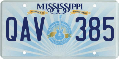 MS license plate QAV385